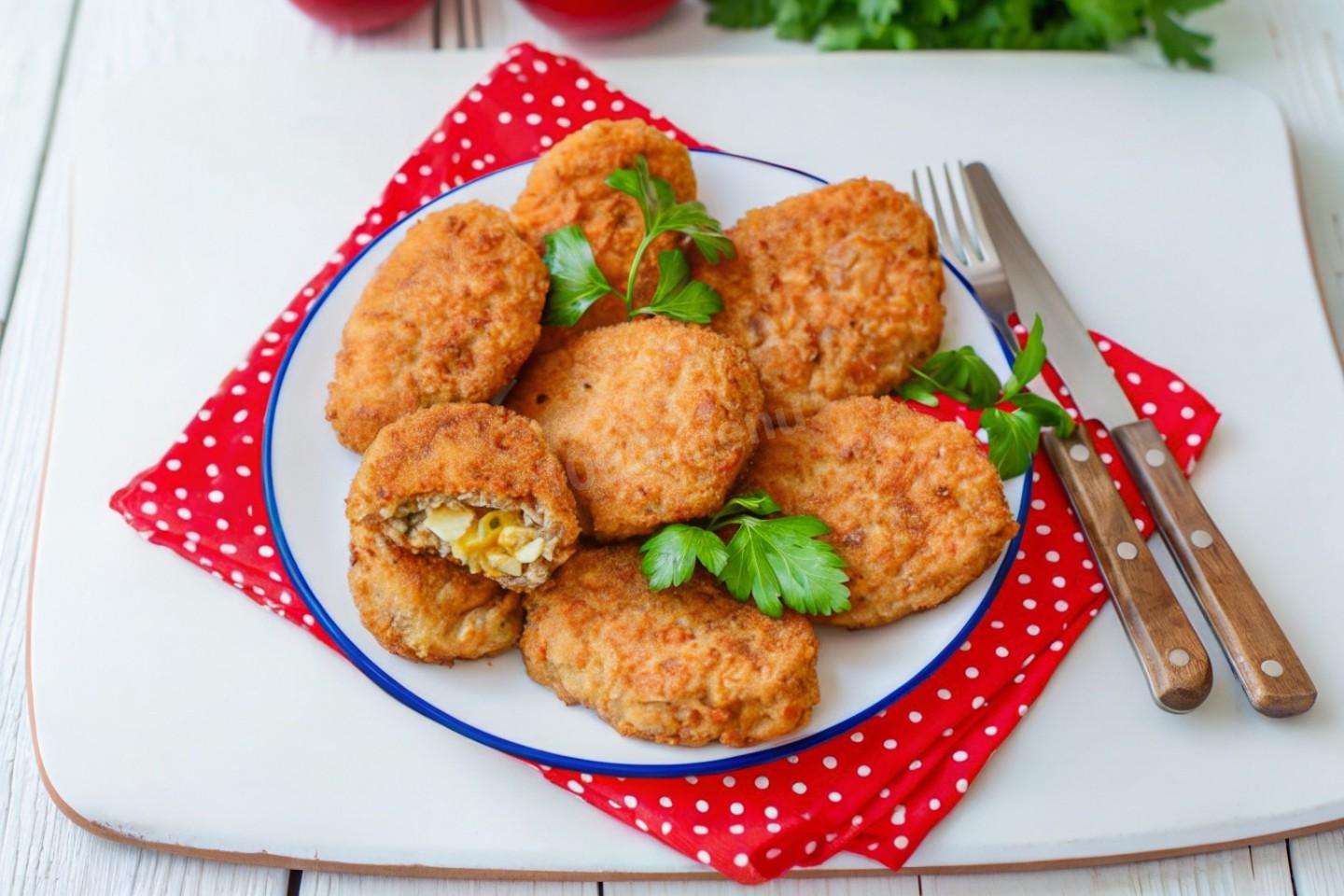 Зразы мясные с луком и яйцом